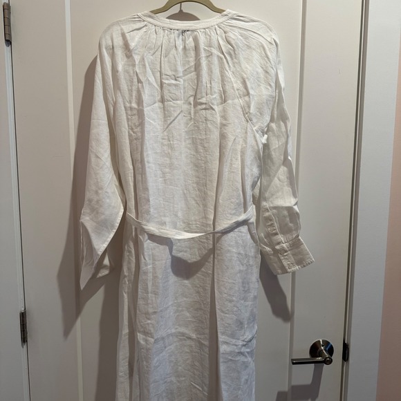 J Crew Cabana Linen Maxi Dress 2X White NWT CI918 J.Crew Resort Travel Beach - Picture 8 of 9